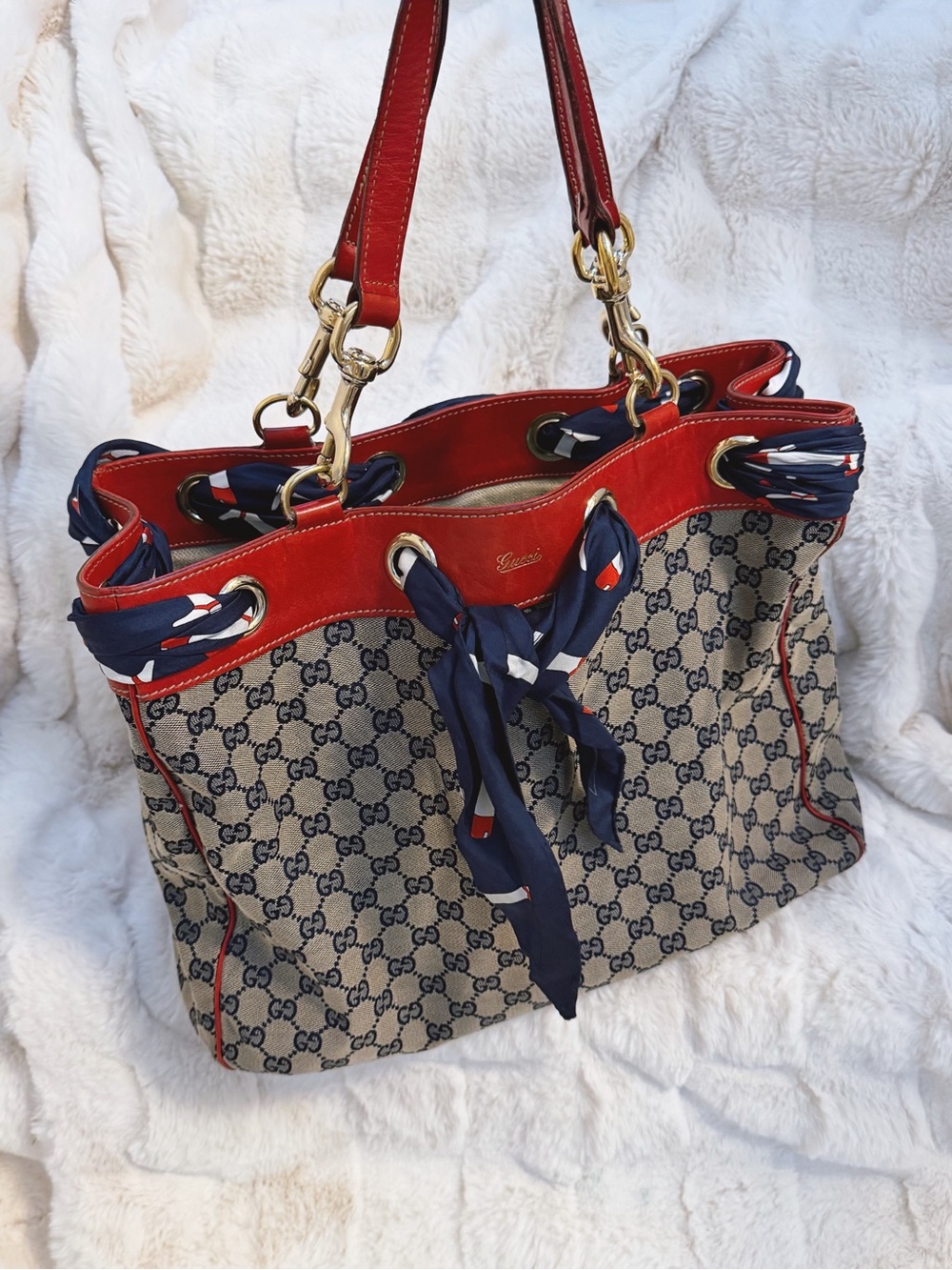 Gucci GG Canvas Positano Scarf Tote